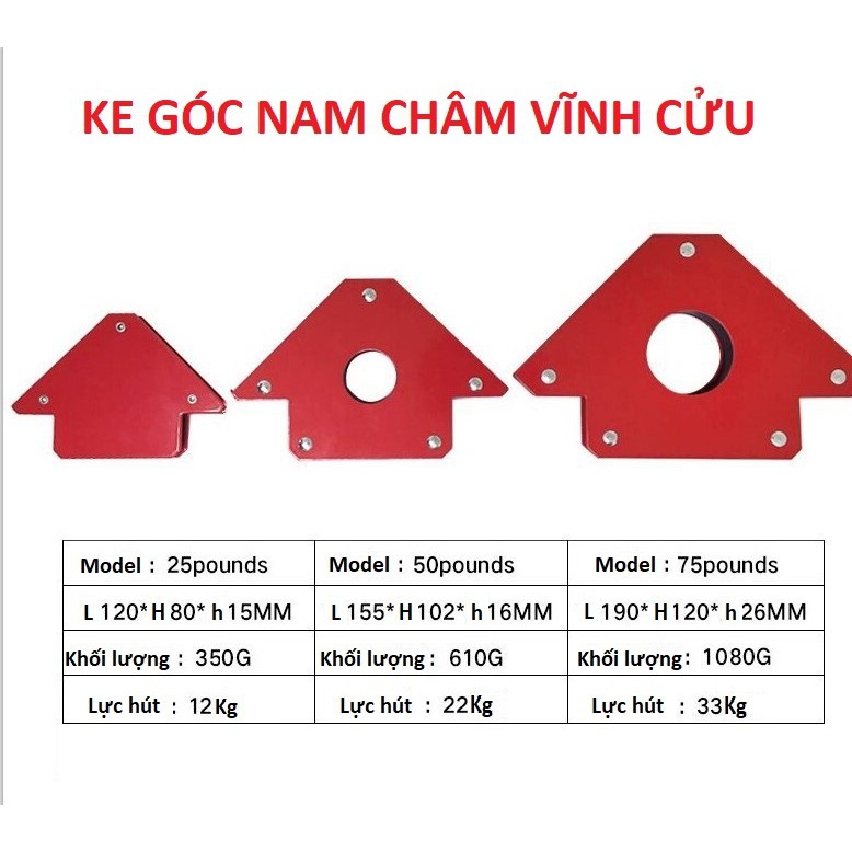 Ke góc lực hút 33 kg - Nam châm vĩnh cưu 75 LB [Ảnh thật 100%]