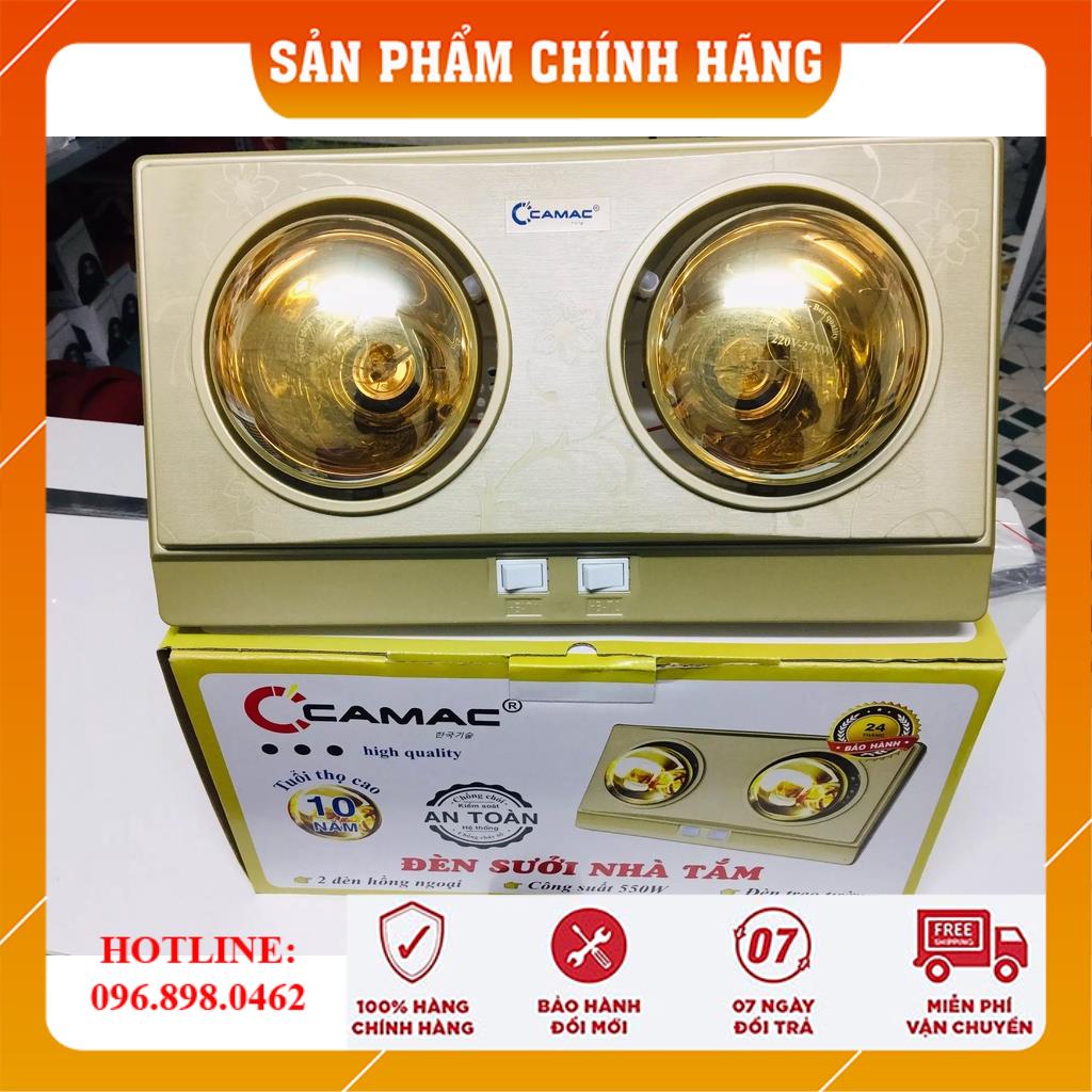 Đèn Sưởi Nhà Tắm CAMAC 2 Bóng Và 3 Bóng [HÀNG VNXK - BH 24 THÁNG], Máy Sưởi Ấm- Đèn Sưởi Ấm - Quạt Sưởi Ấm Phòng Tắm