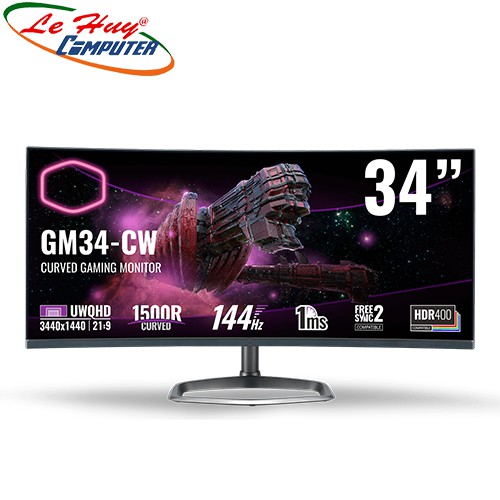 Màn hình cong Cooler Master GM34-CW 34Inch VA 2K 144Hz chuyên game | BigBuy360 - bigbuy360.vn