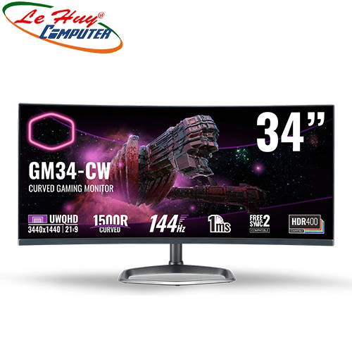 Màn hình cong Cooler Master GM34-CW 34Inch VA 2K 144Hz chuyên game