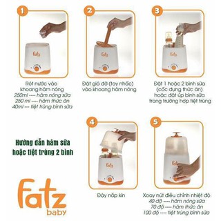 UP máy hâm sữa 2 bình cổ rộng Fatzbaby