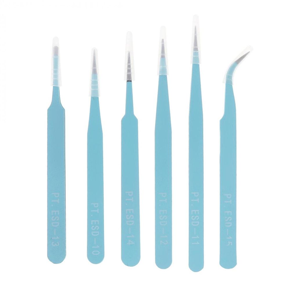 [Hàng mới về] Set 6 nhíp thép không gỉ 1.0mm chống tĩnh điện tự làm đẹp đa năng tiện lợi