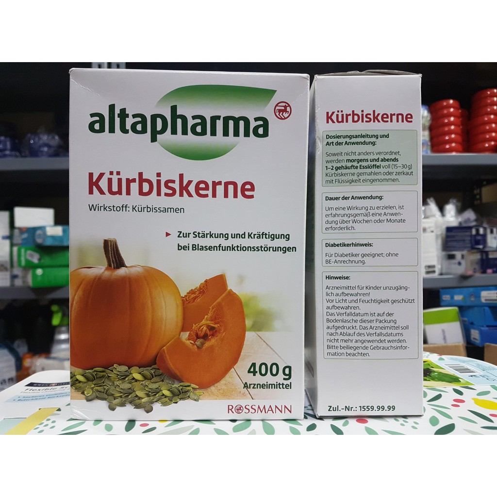 Hạt bí ngô Altapharma Kurbiskerne 400 g của Đức