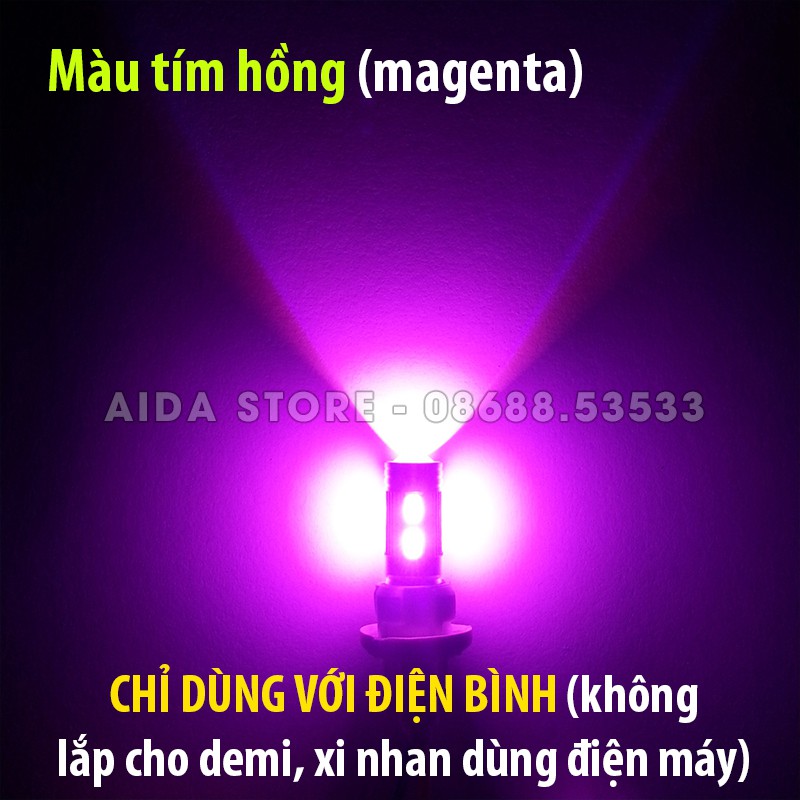 Cặp (02 bóng) đèn led demi, xi nhan thấu kính siêu sáng T10 10SMD 5630