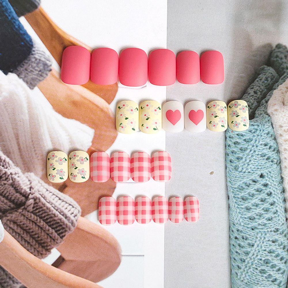 Bộ Móng Tay Giả 3D Hình Nơ Trái Tim Dễ Tháo Rời Phong Cách Nhật Bản