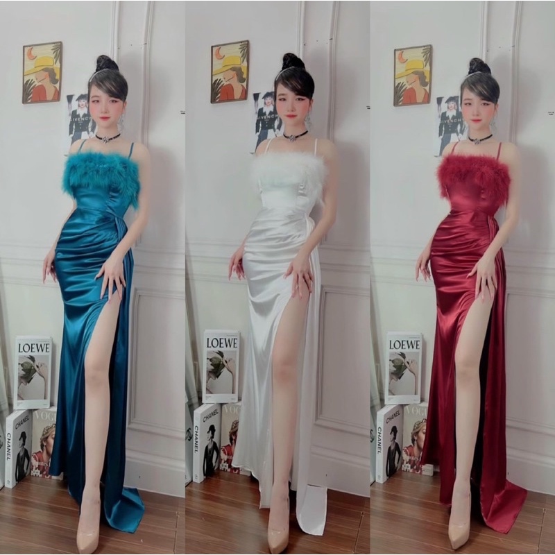 Ms1275V ĐẦM BODY HAI DÂY PHỐI LÔNG full size S/M/L/XL