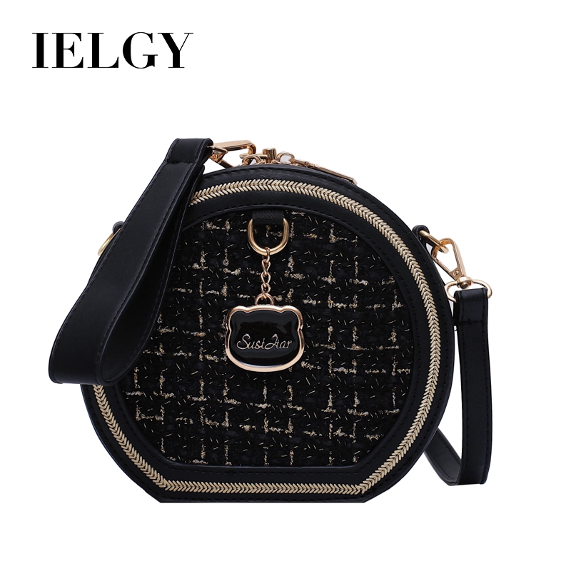 Túi Đeo Chéo Đựng laptop Phối Dây Xích Hình Tròn Nhỏ Nhắn Phong Cách Đường Phố Cổ Điển Thời Trang Cho Nữ