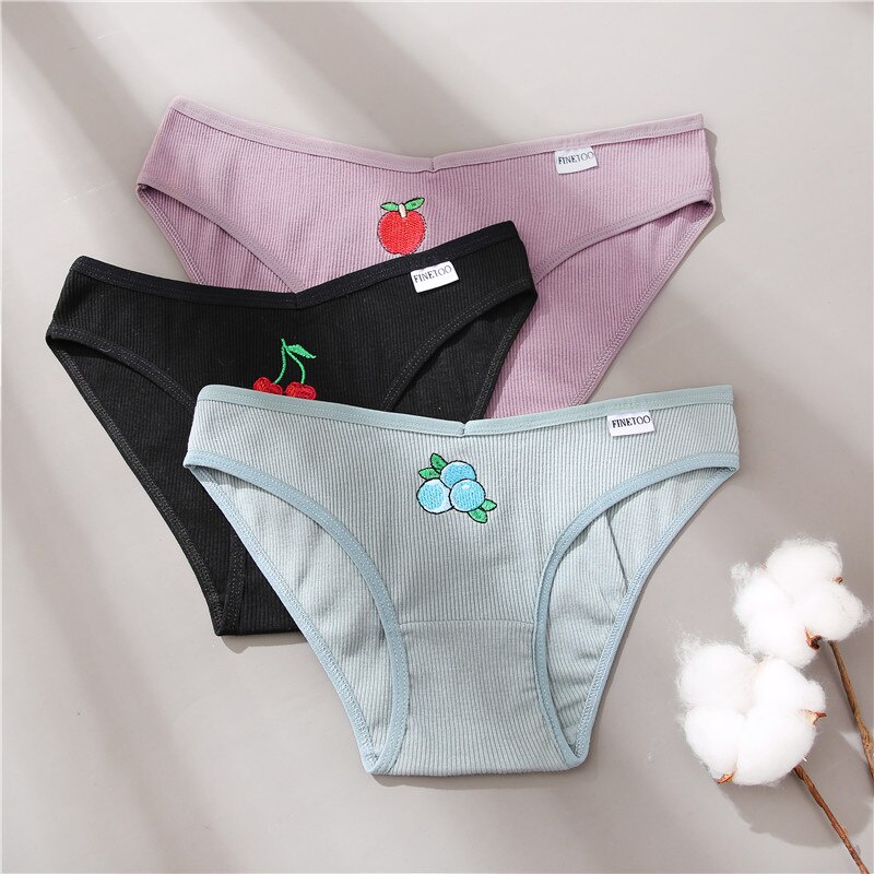 Take Talk Quần lót cotton mềm mại thêu hình trái cây size M-2XL