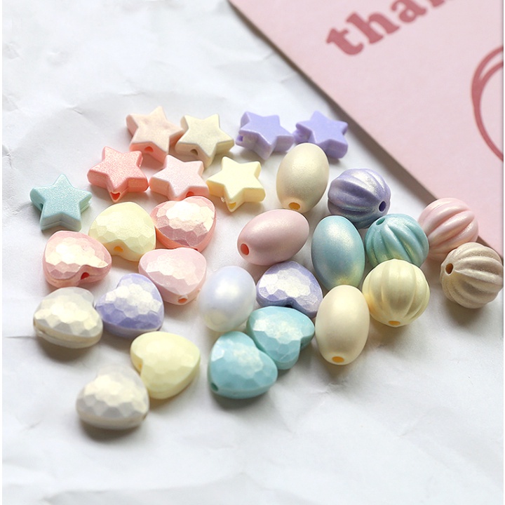 Set 50 Hạt Xỏ Lỗ Hình Trái Bí Ngô Ngôi Sao Năm Cánh Dùng Làm Trang Sức Thủ Công