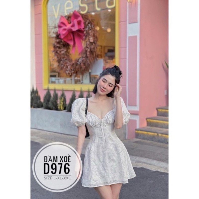 Bigsize Đầm xoè nhún ngực D976