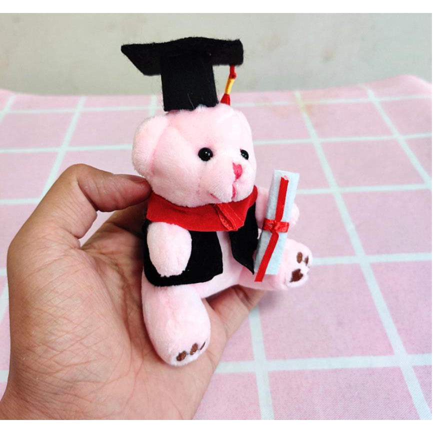 Móc Khóa Hình Chú Gấu Nhồi Bông Đáng Yêu 3 Màu 12cm