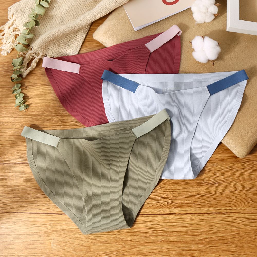 Quần lót cotton không đường may kháng khuẩn eo thấp nhiều màu sắc phong cách gợi cảm cho nữ