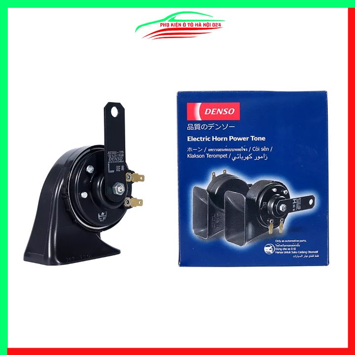 Bộ 2 còi sên DENSO kèn xe hơi 12V có sẵn dây âm lượng chuẩn dùng cho xe máy ô tô