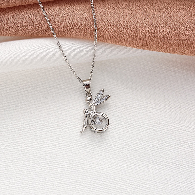 XiaoboACC Vòng cổ Mạ Bạc Nhiều Mặt Tùy Chọn Đính Đá Thời Trang Cho Nữ - 45CM+5CM