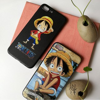 Ốp nhựa mềm in hình nổi Monkey D. Luffy cho điện thoại iPhone 6 6s 7 8 plus X