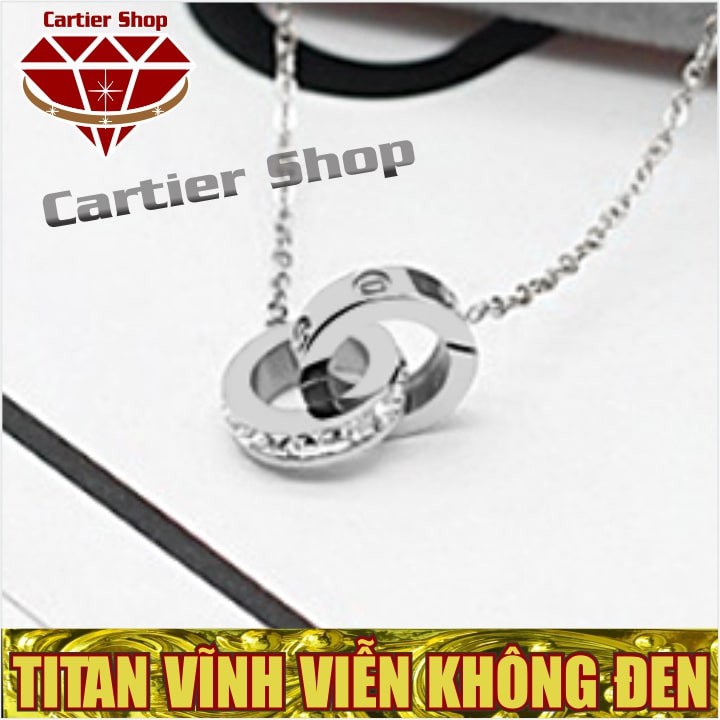 Dây Chuyền Titan 2 Nhẫn Cartier | Dây Chuyền Catier Titan Cao Cấp