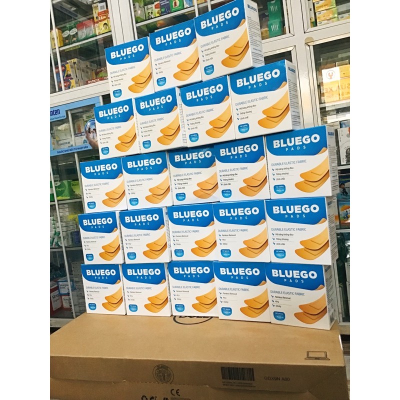 Băng cá nhân vải BLUEGO hộp 102 miếng