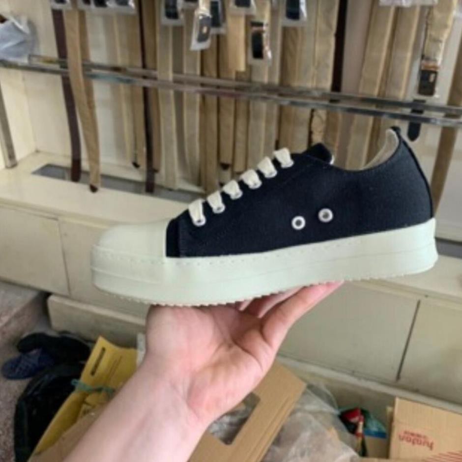 Giày Rick Owen - Giày Sneacker Buộc Dây Cổ Thấp Hàn Quốc Đế Thơm Vani