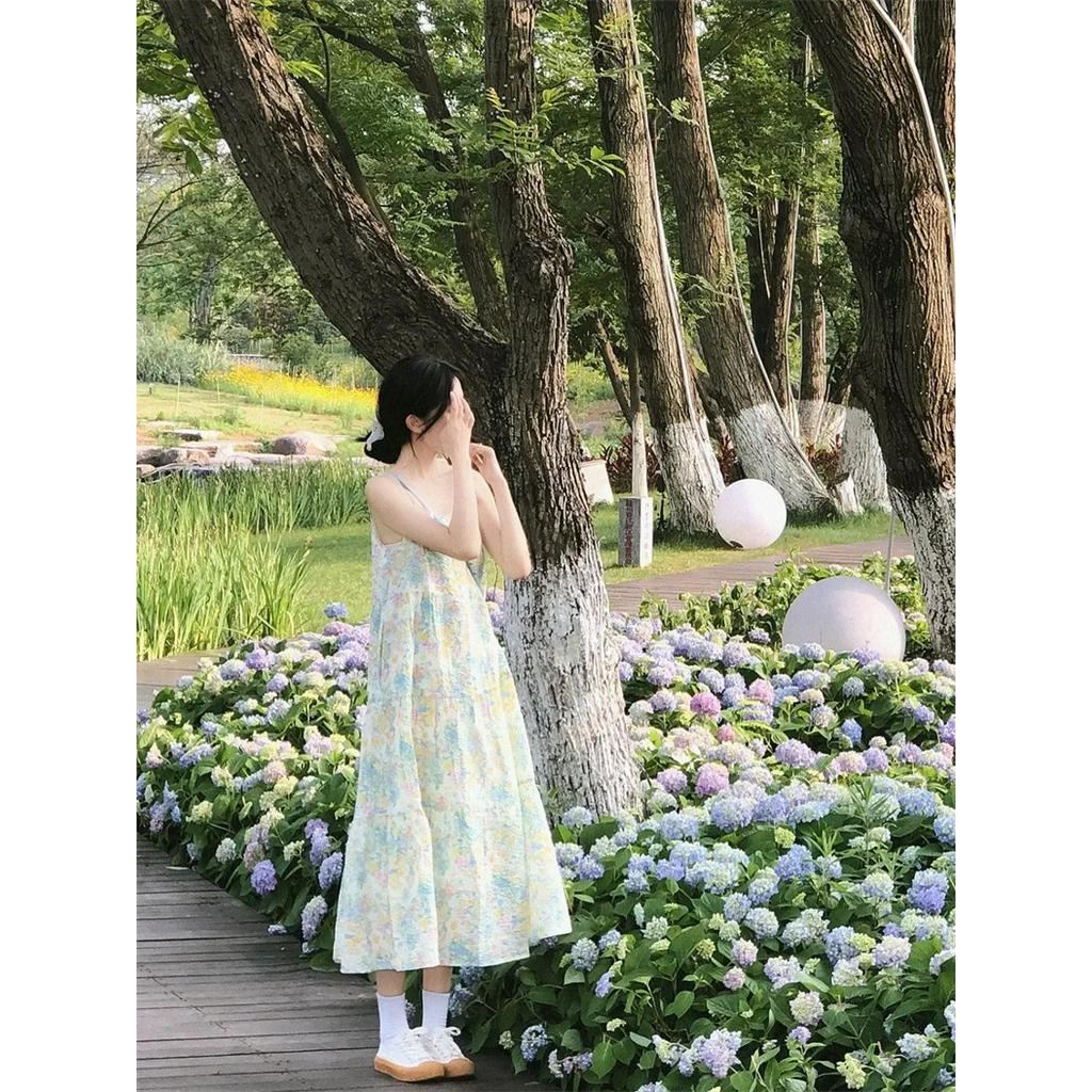 62761 Mùa Hè Mới Váy Hai Dây Hoa Pháp