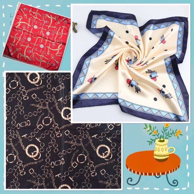 hàng siêu hót , sét 3 khăn #Khăn_lụa_vuông mùa thu chỉ cần mấy e khăn nhẹ nhàng này thôi mix với áo sơmi hoặc váy đeeu