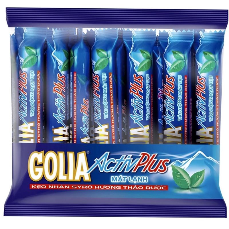 Kẹo Nhân Syro Hương Thảo Dược Golia Activplus Mát Lạnh ( Gói 16 thanh)