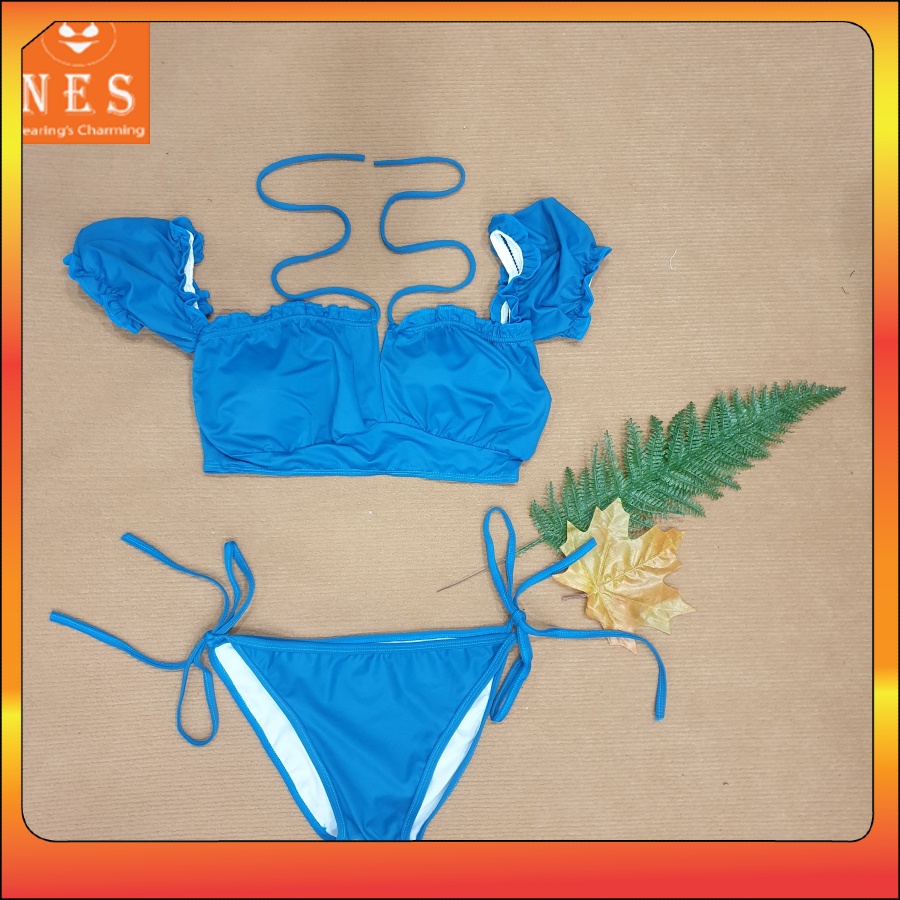 Bikini Đồ Bơi Nữ NES [Siêu sang] 2 Mảnh [Xanh Blue] Quyến Rũ Tôn Dáng Freesize (40-55 Kg) Thun Lạnh