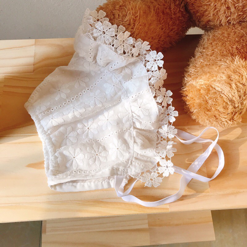 Mũ bonnet ren tiểu thư cho bé