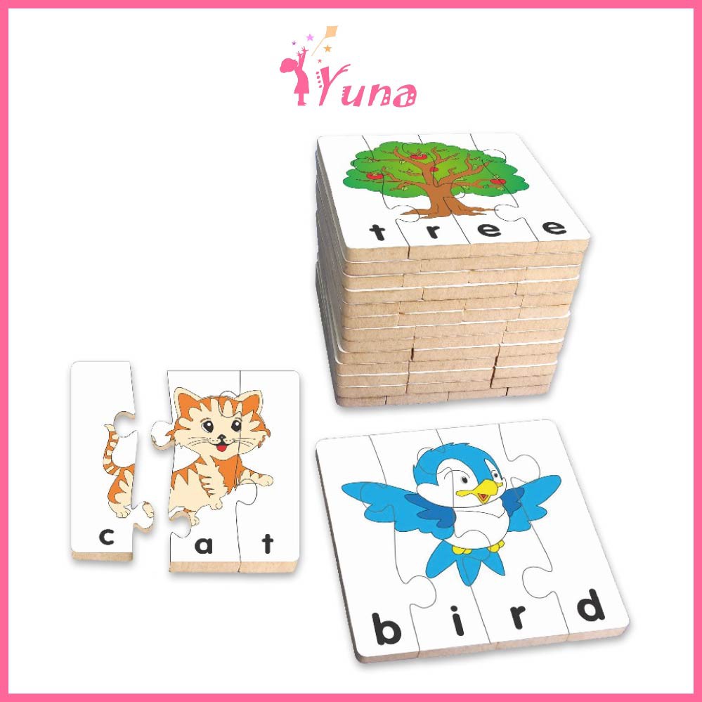 Ghép hình học chữ Tiếng Anh - Đồ chơi gỗ thông minh Winwintoys cho bé