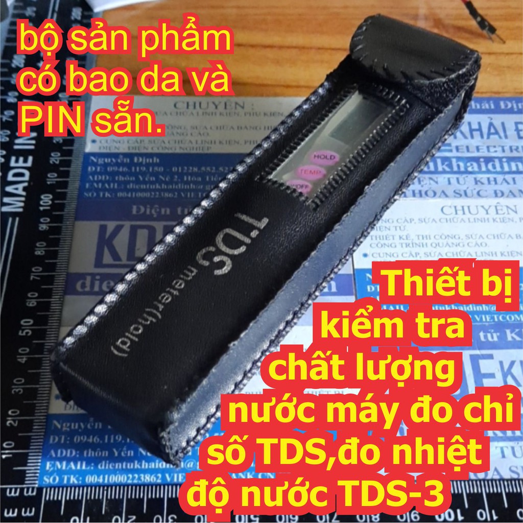 Thiết bị kiểm tra chất lượng nước máy đo chỉ số TDS, đo nhiệt độ nước TDS-3 kde6498