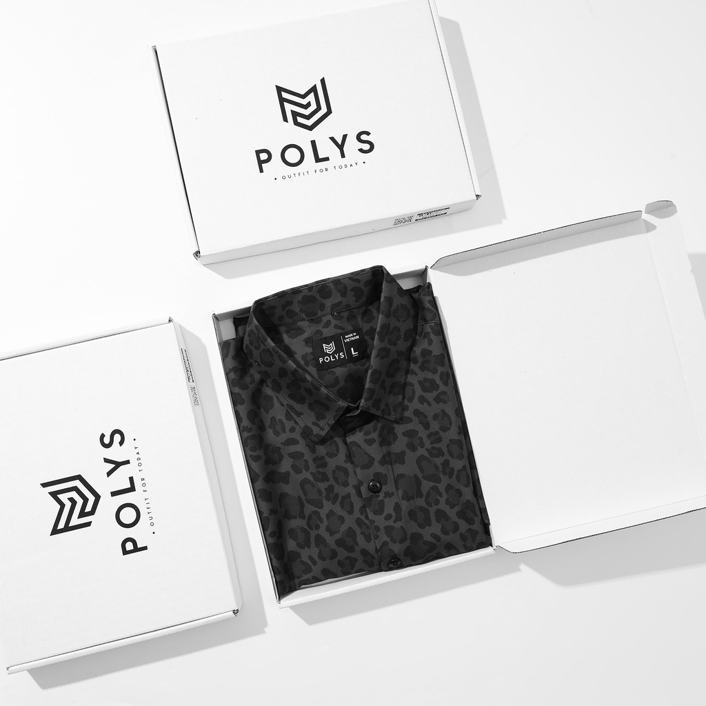 Áo sơ mi nam POLYS áo sơ mi tay ngắn họa tiết Grey Panther | BigBuy360 - bigbuy360.vn