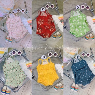 S96-[Tom&Nau Kids](LÔ MỚI) Đồ bộ 2 dây bé gái thun gân siêu mát mùa hè - Size 6-18Kg