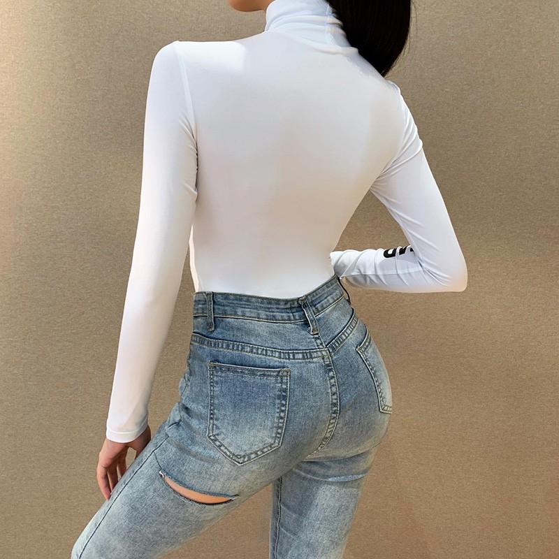 Đồ bơi áo cao cổ tay dài bó sát cổ cao trắng hoạt hình ulzzang | BigBuy360 - bigbuy360.vn