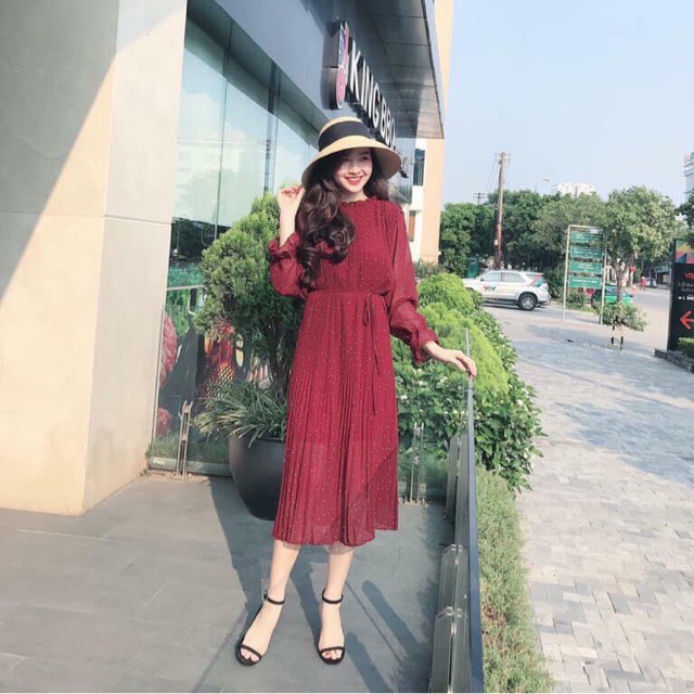 Váy bầu suông xếp li chất voan 40-68kg(kèm ảnh thật) - Mẹ bầu thêm xinh