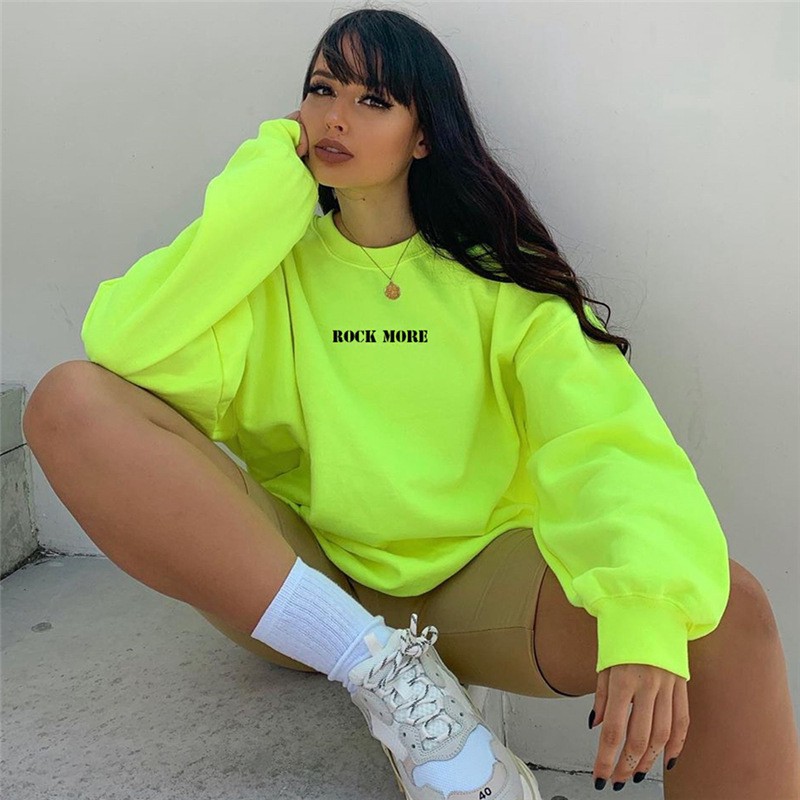 Áo Sweater Dáng Rộng Màu Neon Độc Đáo