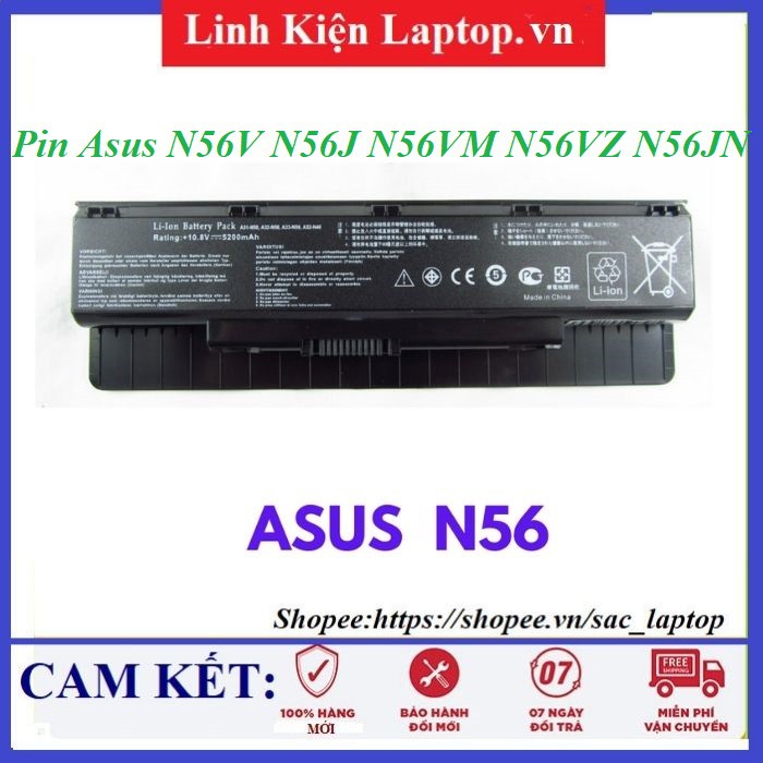  ⚡Pin laptop Asus N56V N56J N56VM N56VZ N56JN