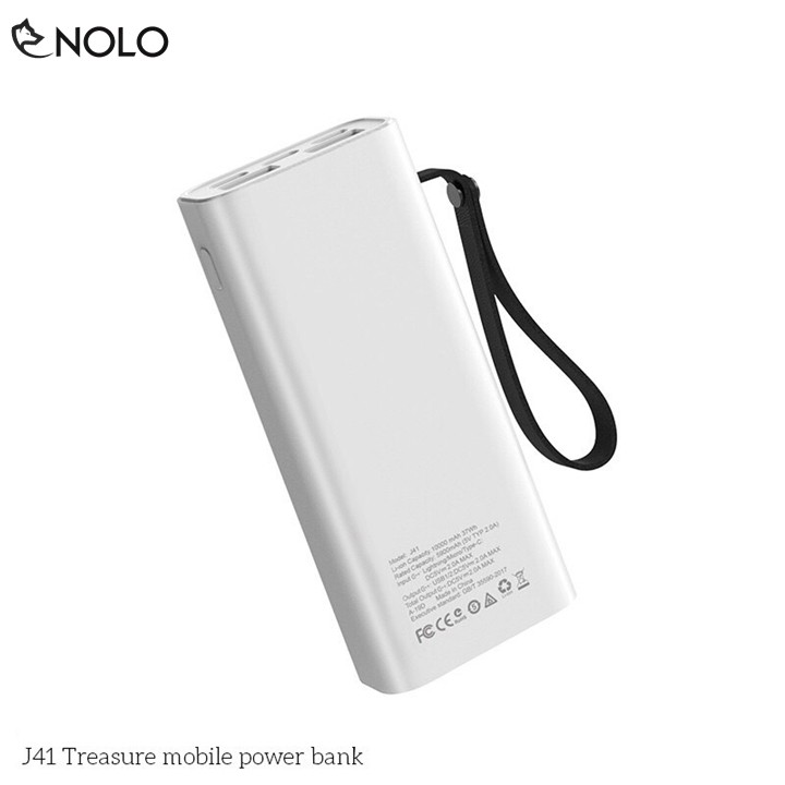 Pin Sạc Dự Phòng Model J41 Dung Lượng 10000mah Hỗ Trợ 3 Đầu Sạc Vào Pin