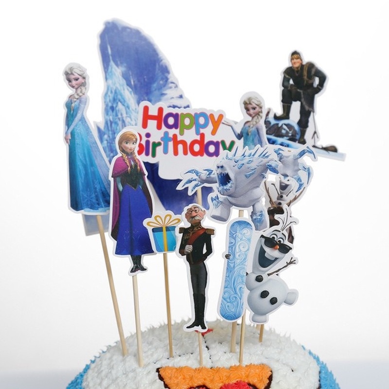DISNEY 1 Topper trang trí bánh kem sinh nhật hình công chúa Elsa 13cm
