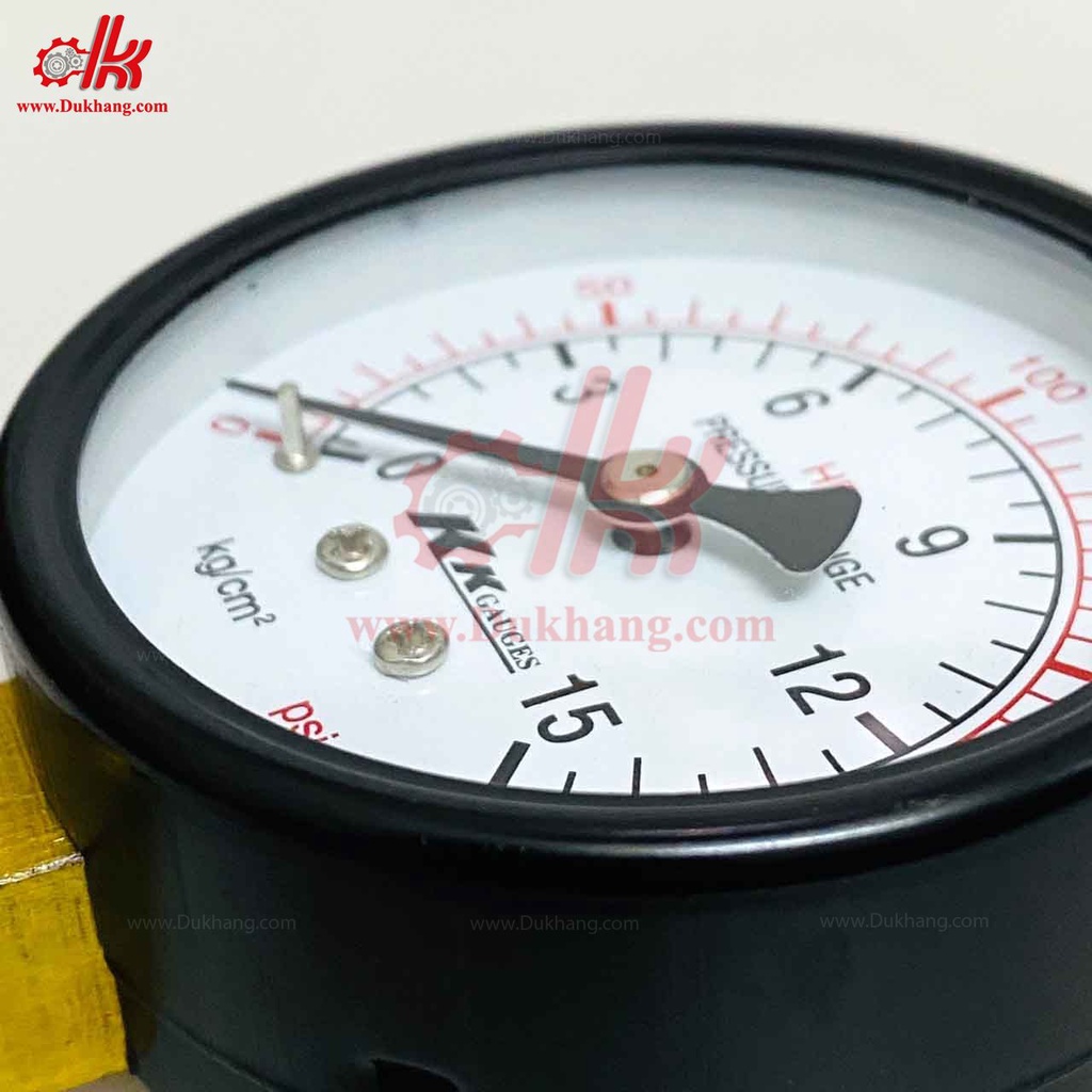 Đồng hồ đo áp suất hơi mặt 63mm/ mặt 100mm / mặt 150mm -Đồng hồ áp suất KK Gauge chân đứng