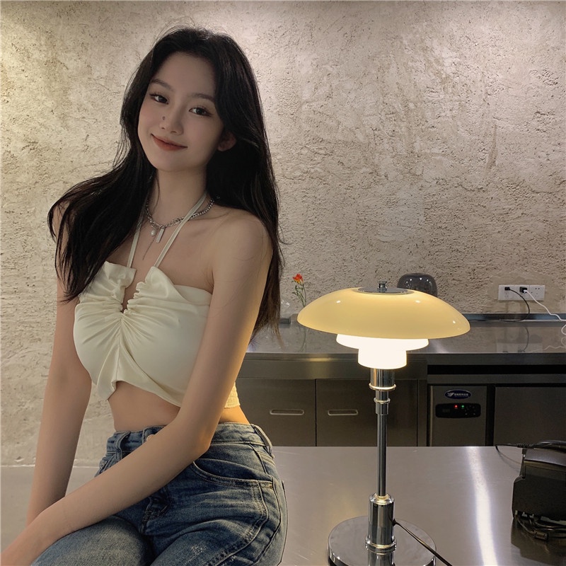 Porozi  Áo croptop dây  cổ chữ V phong cách thời trang Hàn Quốc