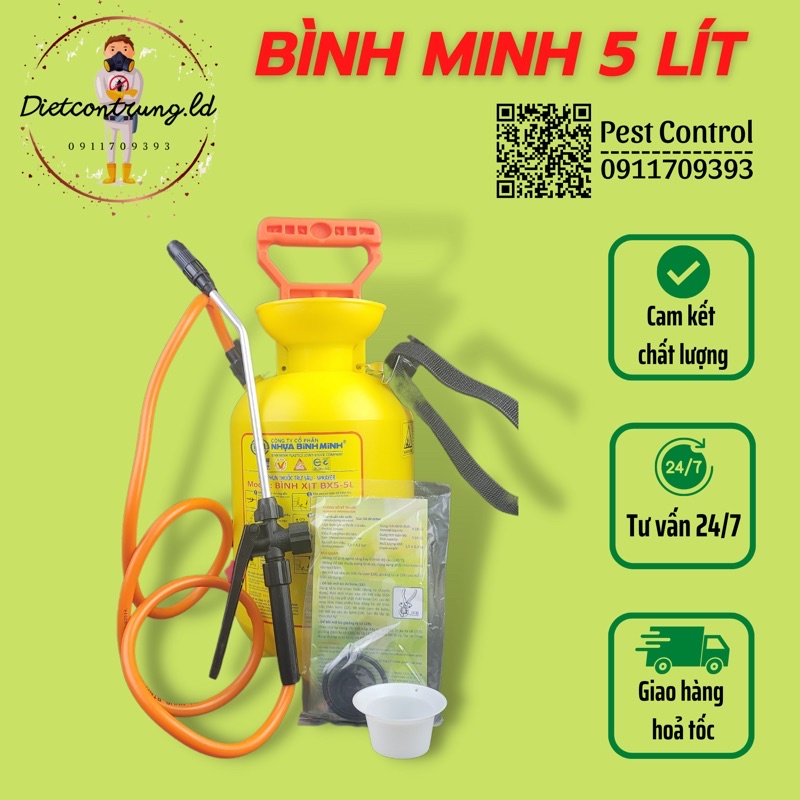 Bình Nhựa Bơm Nén Khí Bình Minh 5 Lít