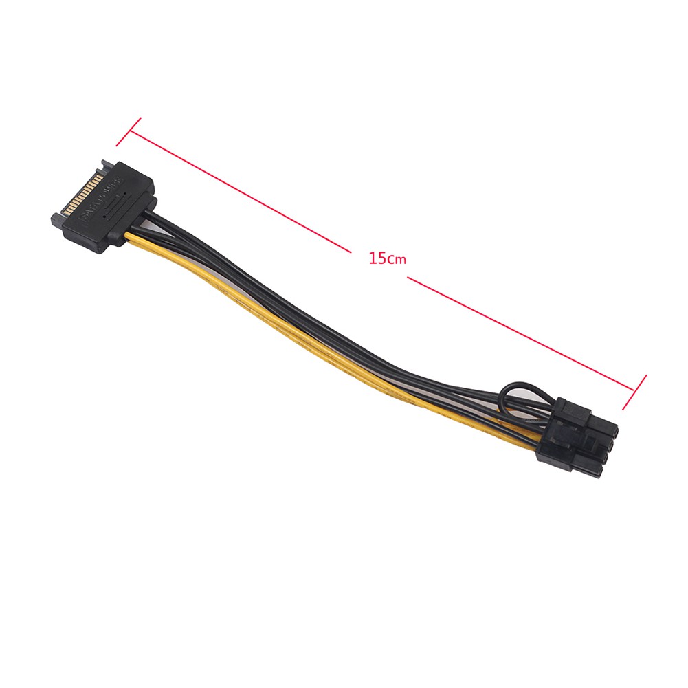 ✦ Single SATA 15pin to 8pin PCI-E PCI-Express Power Supply Adapter Cable Cord