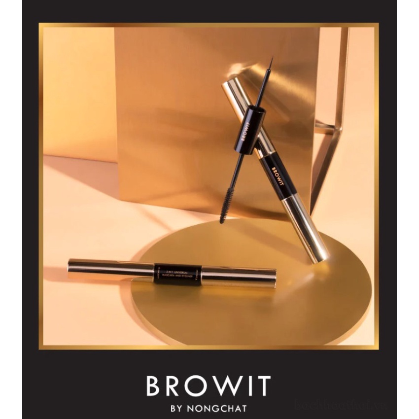 Chuốt mi hai đầu Browit by Nongchat 2 in 1 Universal Mascara and Eyeliner #Jet Back