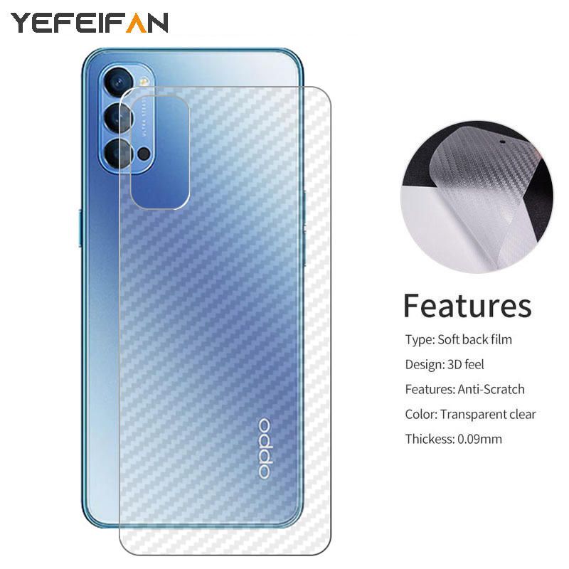 Miếng Dán Sợi carbon Bảo Vệ Mặt Sau Cho oppo reno 4 3 pro 4z 5g 2 2f 2z z 10x zoom ace f11 f9 pro f7
