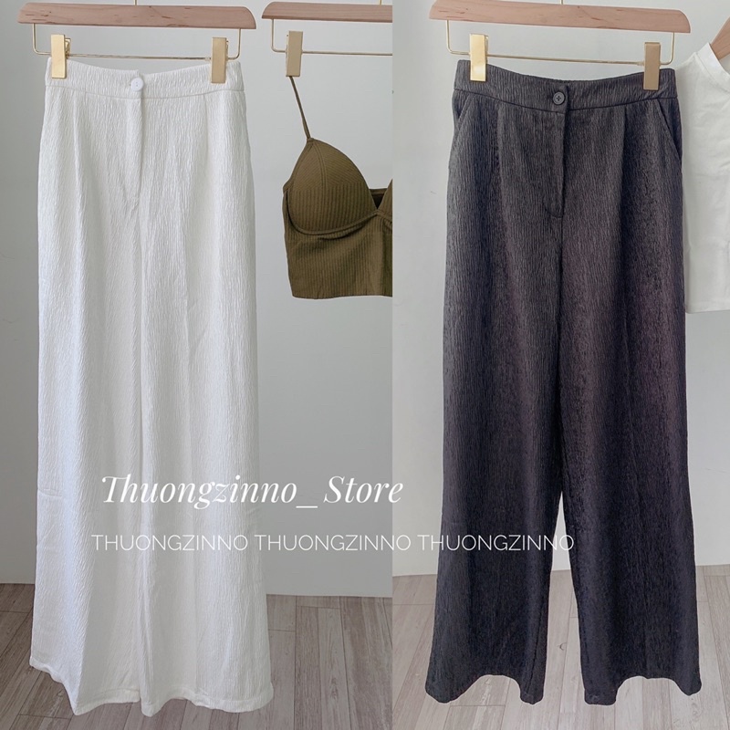 [Vải độc lạ]Quần ống rộng Tacta gân nhũ form dáng to rộng Hàn Quốc Quần ống  suông màu bắt mắt