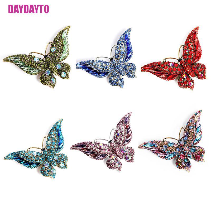 Ghim Cài Áo Hình Bướm Đính Đá Pha Lê Sang Trọng Cho Nữ