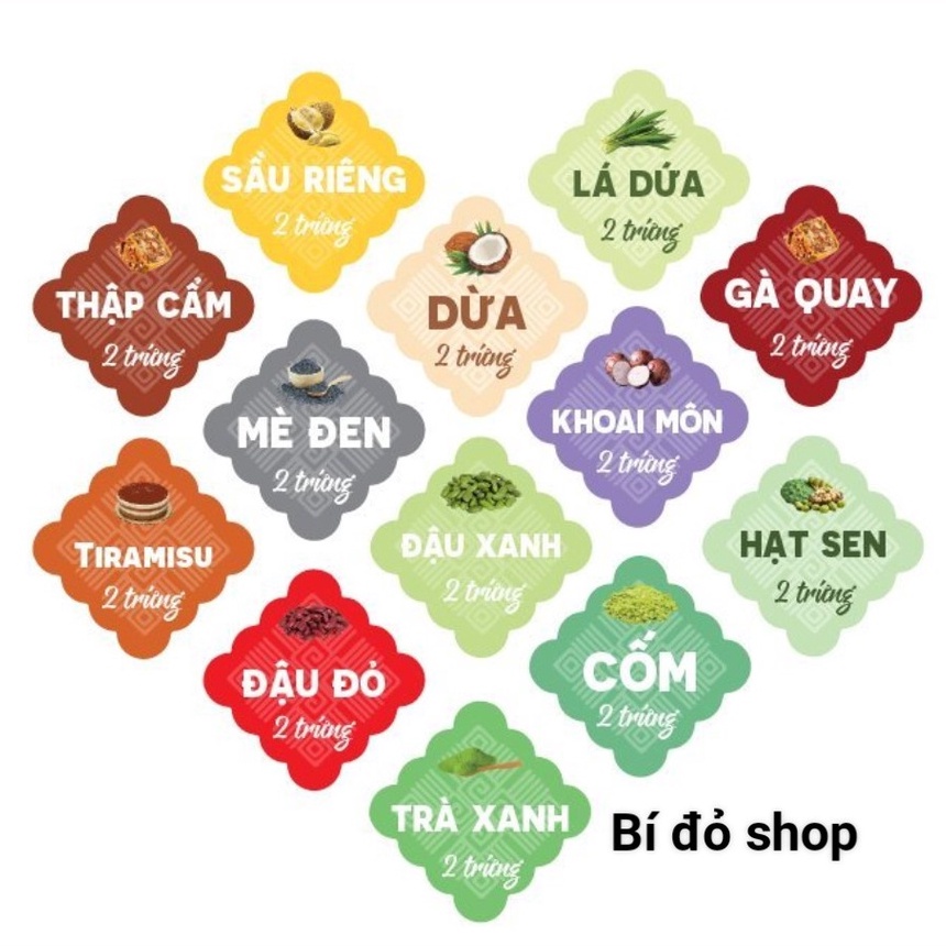 100 TEM NHÂN trung thu HÌNH THOI 2cm ( tờ 20 tem 1 loại nhân)