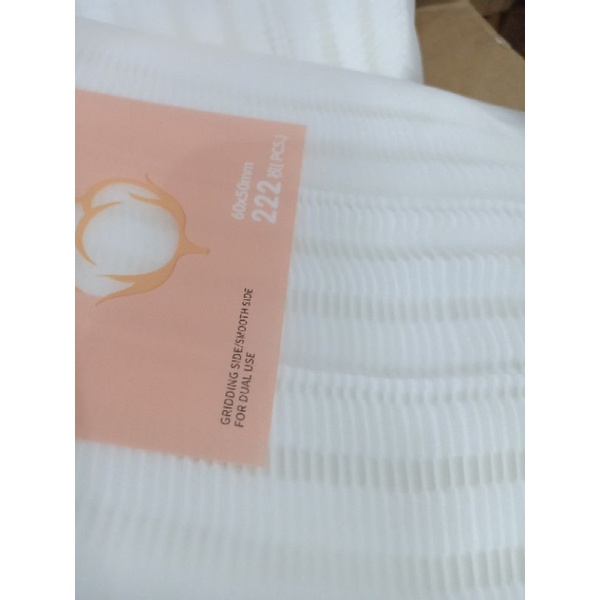 Bông Tẩy Trang 3 Lớp Natural 222 Pcs Mẫu Mới HATSU LOGO 100% cotton Từ Thiên Nhiên