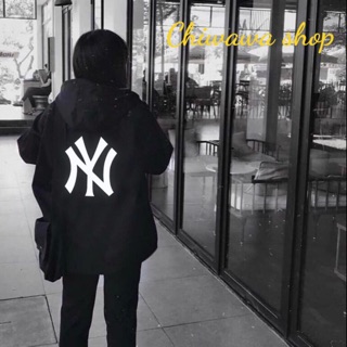 Áo khoác dù nam nữ Unisex phản quang in NY màu đen L-XL mua ngay
