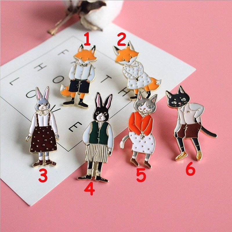 Huy hiệu cài áo Miss Zoe hình động vật hoạt hình ngộ nghĩnh