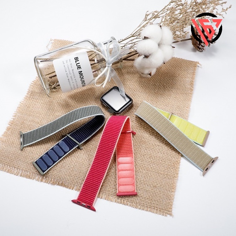 Dây vải dù nylon cho Ap Watch Seri 7/6/5/4/3/2/1/SE, đồng hồ T500, W26, HW12, logo táo..  Fullsize 38/40/41 - 42/44/45mm